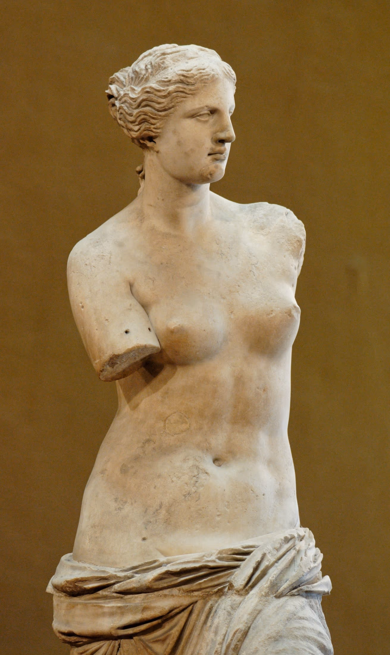 The Venus de Milo in the Greek antiquities galleries of the Louvre